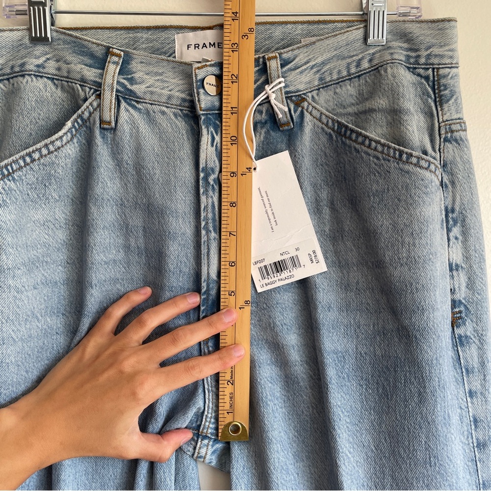 New Frame Le Baggy Palazzo jeans high rise wide leg revolve loose flare size 30 - Picture 12 of 16